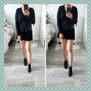 NWOT Zara Black Leather‎ Pocket Sweater